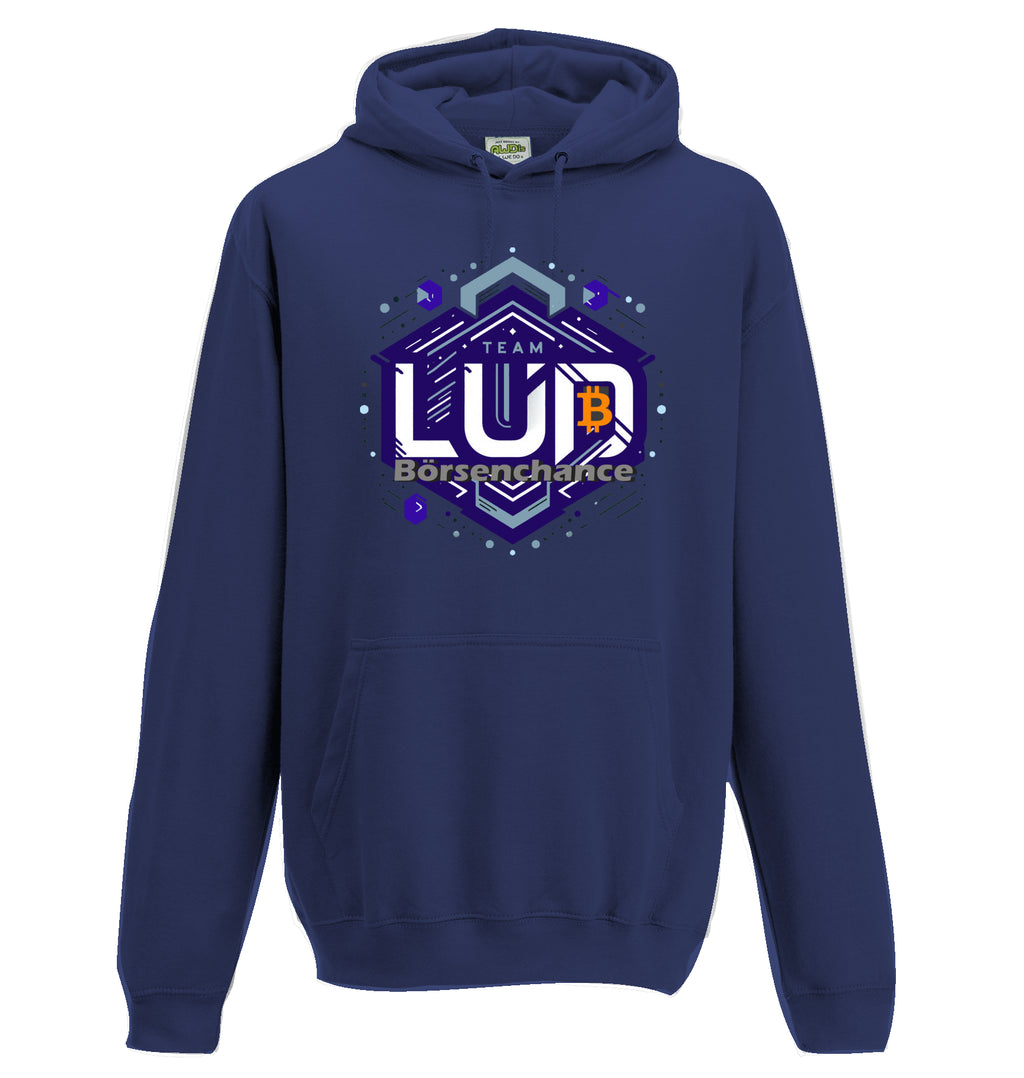 Crypto Lud blue Hoodie beidseitig bedruckt
