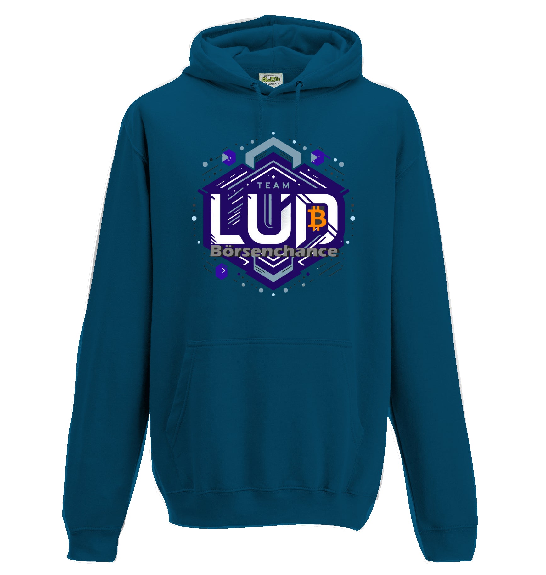 Crypto Lud blue Hoodie beidseitig bedruckt