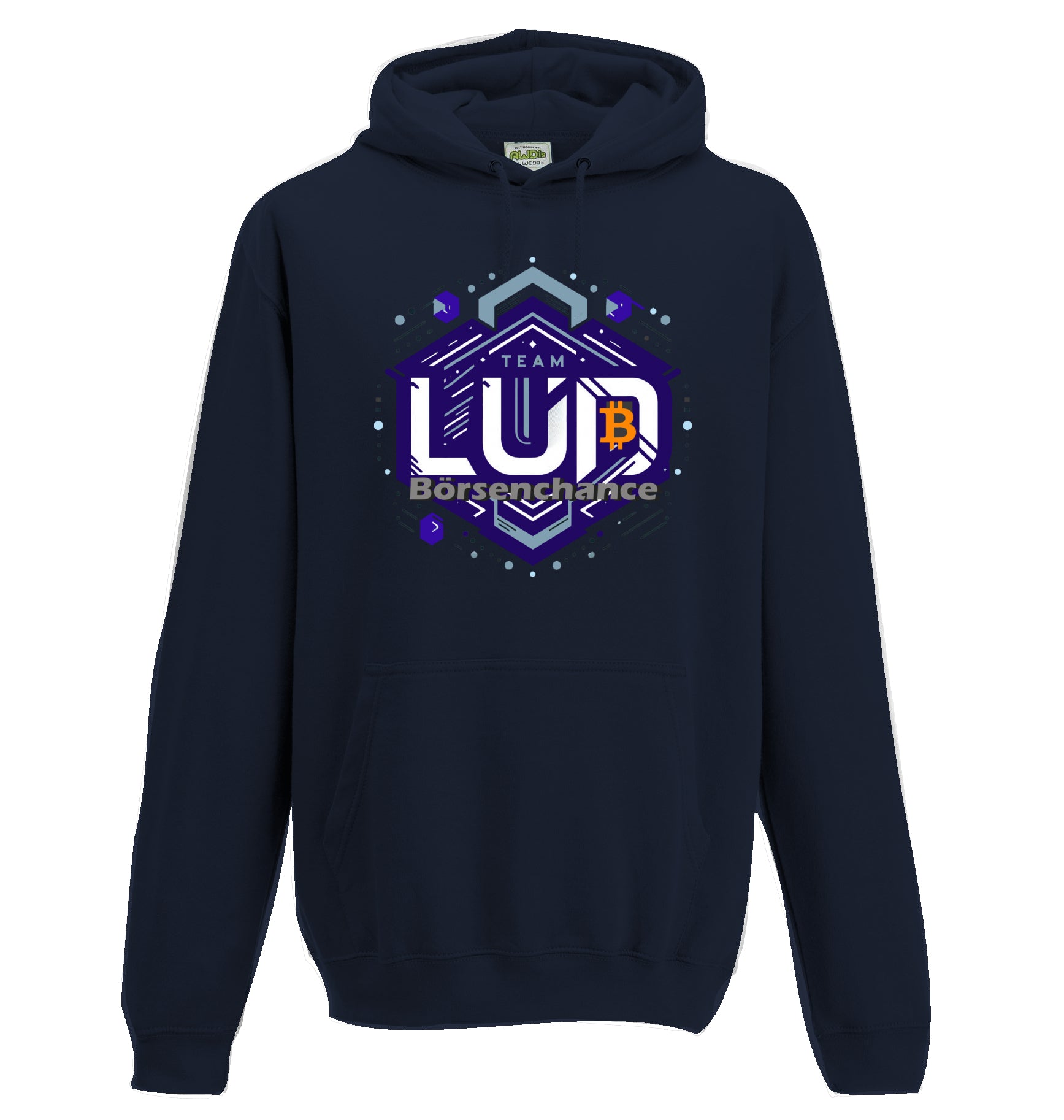 Crypto Lud blue Hoodie beidseitig bedruckt